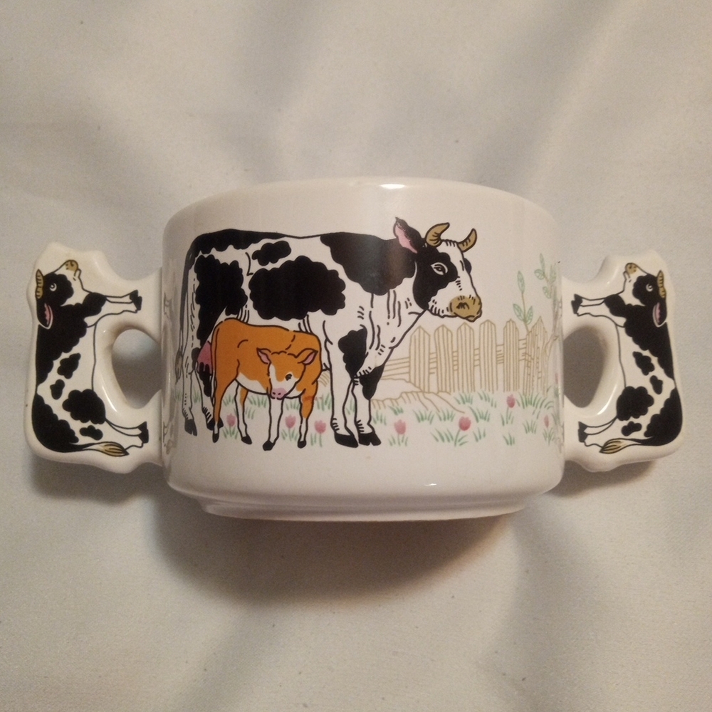 Cow Print Ceramic Mug with Handles
